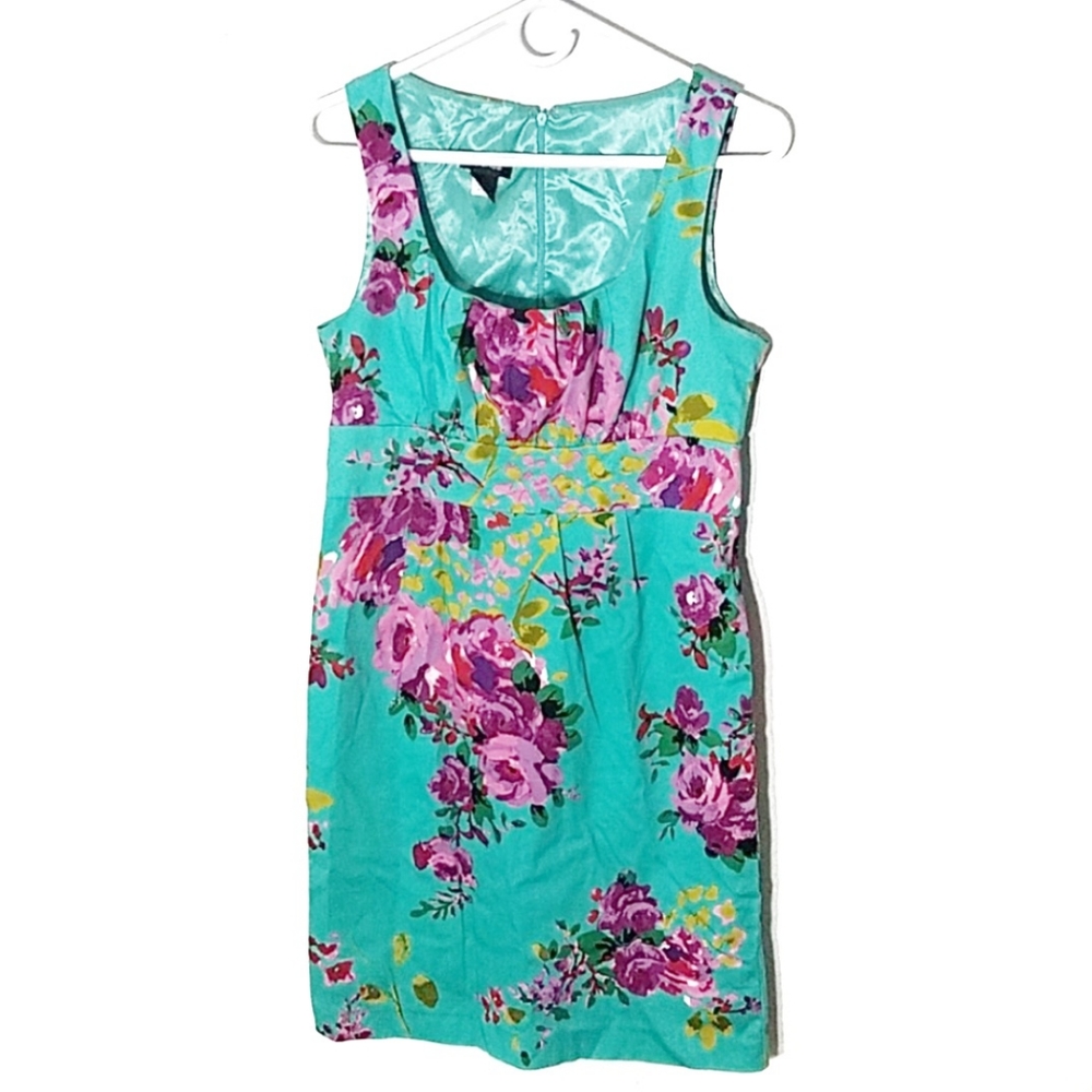 Last Chance Spense Dress Tropical Floral Teal Blue Summer 8